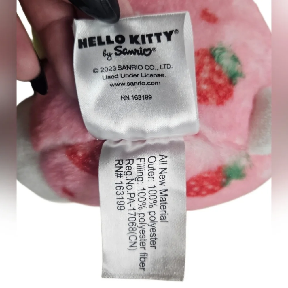 Hello Kitty By Sanrio 2023 Bunny Ears Strawberry Print Plush NWT Spring Easter